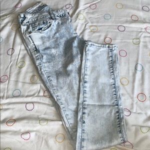 Bleach styled skinny jeans